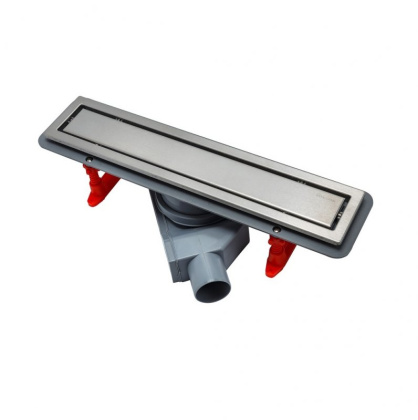 13100002 Линейный трап 450 мм CONFLUO PREMIUM LINE двухсторонняя модель Исполнение: матовый хром без перфорации/полая под плитку, рамка - матовый хром  13100002 Линейный трап 450 мм CONFLUO PREMIUM LINE двухсторонняя модель Исполнение: матовый хром без перфорации/полая под плитку, рамка - матовый хром