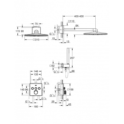 Душевая система Grohe SmartControl Concealed 34712000 хром Душевая система Grohe SmartControl Concealed 34712000 хром