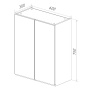 Шкаф Lemark VEON 60см подвесной, 2-х дверный, цвет корпуса, фасада: Белый глянец