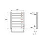 Полотенцесушитель электрический Point Аврора PN10856B П6 500x600 диммер справа, черный Полотенцесушитель электрический Point Аврора PN10856B П6 500x600 диммер справа, черный