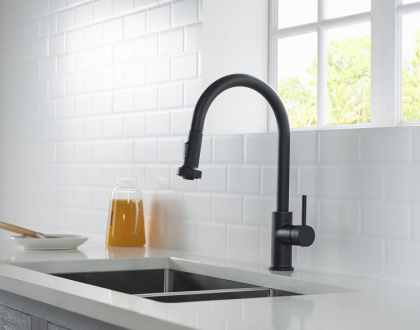 Смеситель Timo Saona 2316/03FL с выдвижной лейкой, черный