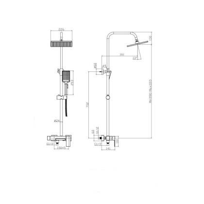 Душевая система RUSH Thira (TR3635-50Black) Душевая система RUSH Thira (TR3635-50Black)