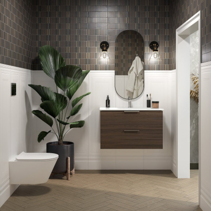 Тумба PIANO подвесная 85 дымчатый вяз 2 ящика PI.85\OLM Тумба PIANO подвесная 85 дымчатый вяз 2 ящика PI.85\OLM