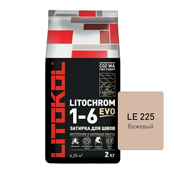 Затирка цементная LITOCHROM 1-6 EVO LE.225 бежевый 2кг Затирка цементная LITOCHROM 1-6 EVO LE.225 бежевый 2кг