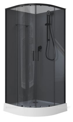 Душевая кабина Aquanet Passion EVO R black 90x90 набор 4