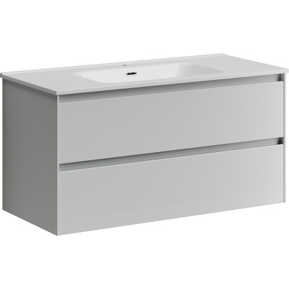 Тумба подвесная SANCOS Cento 990х450х500, c двумя ящиками оснащенными доводчиками, белый глянец, арт.CN100W