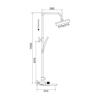 Душевая стойка с термостатом ROSE R18G R1896G Душевая стойка с термостатом ROSE R18G R1896G