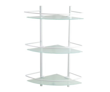 K-3133WHITE Полка стеклянная тройная угловая