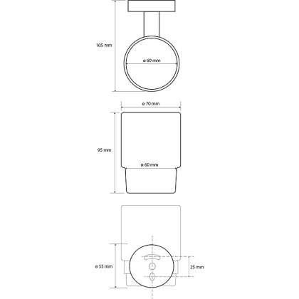 Стакан для зубных щеток Bemeta Sablo 160110012 Золото матовое
