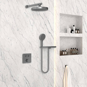 Душевой комплект VSFW-4I212RGM встраиваемый, двухрежимный, вороненая сталь