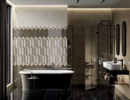 Декор настен. HGD\A473\35003 Бикуш коричневый 34см*14см*6,9мм (1уп/10шт/0,476м2) глянцевый, шт