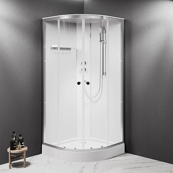 W94C-401-090MT X-Joy кабина душевая  90x90, 1/4 круга,  профиль мат.хром, стекло прозрачное W94C-401-090MT X-Joy кабина душевая  90x90, 1/4 круга,  профиль мат.хром, стекло прозрачное