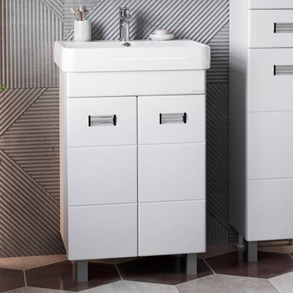 Тумба Onika Балтика-Квадро 55 напольная, белая (ум.Тигода 55)