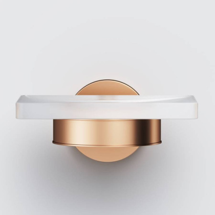 Стеклянная мыльница с настенным держателем, розовое золото A85A34244 Стеклянная мыльница с настенным держателем, розовое золото A85A34244