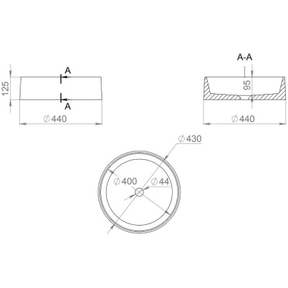 Раковина Salini Gloria 01 44х44 1102201M Раковина Salini Gloria 01 44х44 1102201M