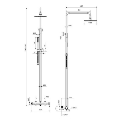 Система для душа наружного монтажа EXCELLENT Rain Pi AREX.1281WH (белый мат) Система для душа наружного монтажа EXCELLENT Rain Pi AREX.1281WH (белый мат)