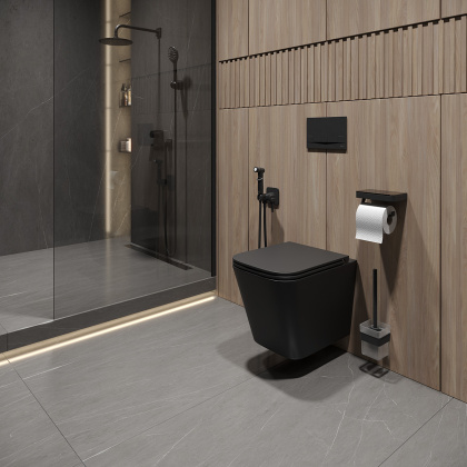 Унитаз Lemark FLOREX подвесной, безободковый с сиденьем микролифт,смыв вихревой Торнадо 3.0, черный матовый Унитаз Lemark FLOREX подвесной, безободковый с сиденьем микролифт,смыв вихревой Торнадо 3.0, черный матовый