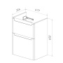 Тумба Lemark BUNO 50см под 1 раковину, подвесная/напольная, 2 ящика, цвет корпуса, фасада: Белый глянец