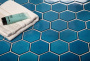 Керамическая мозаика Hexagon big Deep Blue Glossy 95x110, Geometry