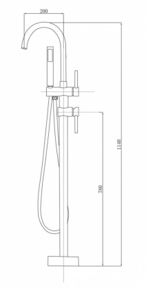 Смеситель Timo Saona 2300/03Y-CR напольный черный