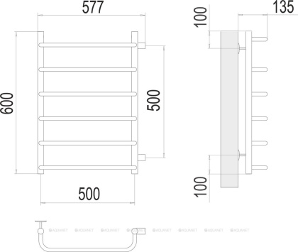 Полотенцесушитель Terminus Стандарт П6 500х600 бп500 Полотенцесушитель Terminus Стандарт П6 500х600 бп500