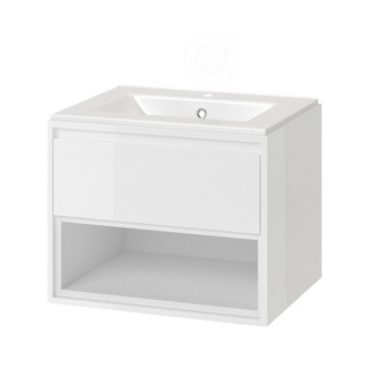 Тумба под раковину EXCELLENT Tuto 60 см (белый/белый), 1 ящик
