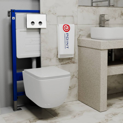 Клавиша смыва для пневматической инсталляции Point Венера, белый/хром, PN44071WC