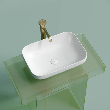 Умывальник чаша накладная прямоугольная (цвет Белый Матовый) Element 500*359*145мм