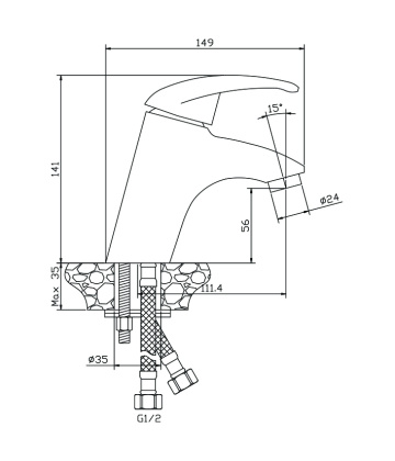 Смеситель д/раковины LERIDA, арт. 08100LR