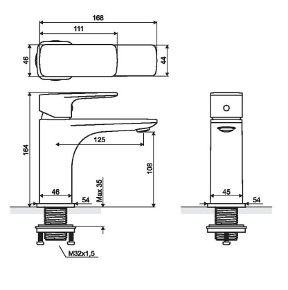 Смеситель для умывальника EXCELLENT Keria AREX.2001BL (черный мат)