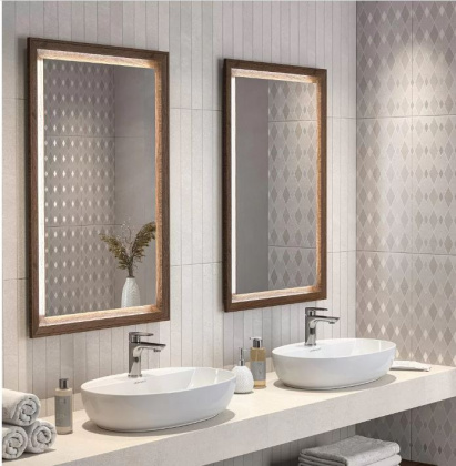 Декор чипсет Про Матрикс серый светлый матовый обрезной 30x60x0,9