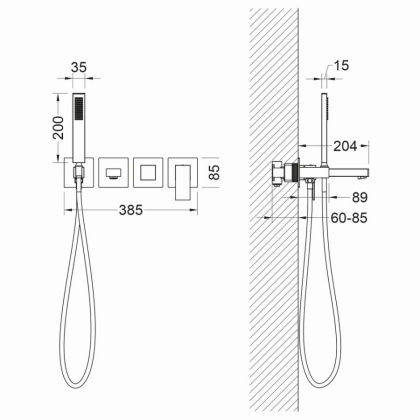 Смеситель встроенный для ванны с душем Timo Selene 2014/00YSM хром Смеситель встроенный для ванны с душем Timo Selene 2014/00YSM хром
