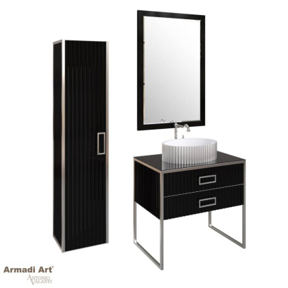 Пенал MONACO черный глянец + хром без ножек 868-BCR Boheme