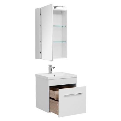 Мебель для ванной Aquanet Августа 58 белый (ручка хром) Мебель для ванной Aquanet Августа 58 белый (ручка хром)