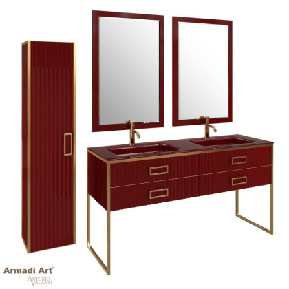 Пенал MONACO рубин + золото без ножек 868-RG Boheme