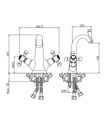 Смеситель д/раковины GIRONA, арт.01100GR