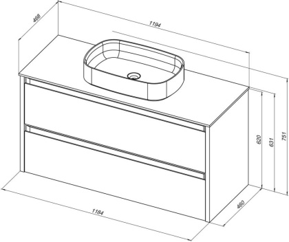 Тумба под раковину Allen Brau Fantasy 120 1.11005.AM антрацит матовый