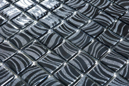 Стеклянная мозаика, 7803 Glitter Black 25x25, Glitter