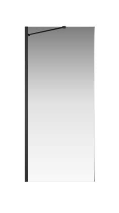 Боковая перегородка Creto Tenta 123-SP-900-C-B-8 стекло прозрачное EASY CLEAN, профиль черный, 90х200 см