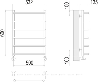 Полотенцесушитель Terminus Стандарт П6 500х600 Полотенцесушитель Terminus Стандарт П6 500х600