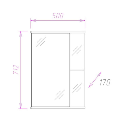Шкаф-зеркало Onika Карина 50 белый, универсальный Шкаф-зеркало Onika Карина 50 белый, универсальный