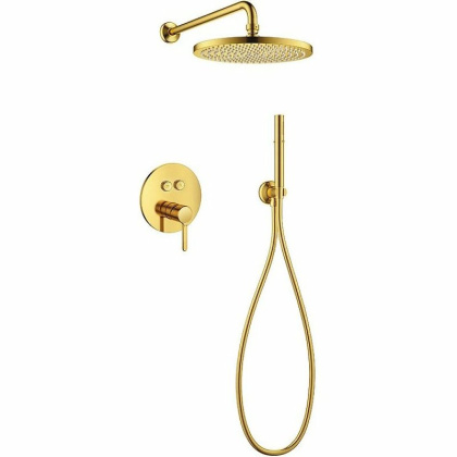 ECO-DSET-BORO Душевой набор (встраиваемый смеситель с кнопочным управлением, верхний душш диаметр 25 см, ручной душ со шлангом, штуцером и держател ECO-DSET-BORO Душевой набор (встраиваемый смеситель с кнопочным управлением, верхний душш диаметр 25 см, ручной душ со шлангом, штуцером и держател