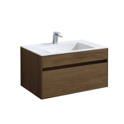 База под раковину Chiara 800 подвесная, 1 выкатной ящик soft-close, T.Oak