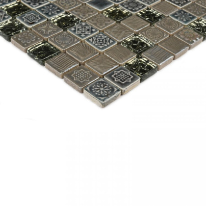 Мозаика стеклянная с камнем Morocco (чип 8*23*23) 300*300(11шт.-0.99м2), м2