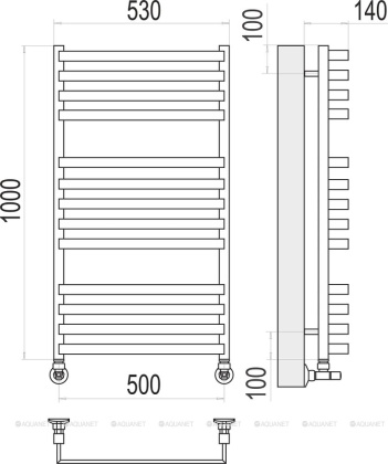 Полотенцесушитель Terminus Рид П13 500х1000 Полотенцесушитель Terminus Рид П13 500х1000