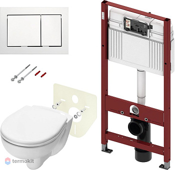 Комплект установки подвесного унитаза: модуль, панель TECEbase белая, унитаз TECE V04