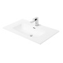 Тумба c раковиной подвесная с одним ящиком и одной открытой полкой BelBagno KRAFT 80 Rovere Galifax Bianco, раковина белая Тумба c раковиной подвесная с одним ящиком и одной открытой полкой BelBagno KRAFT 80 Rovere Galifax Bianco, раковина белая