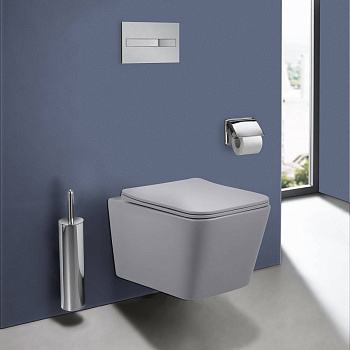 Унитаз подвесной Q-Line VT1-12MG безободковый, цвет матовый серый, ультратонкое сиденье soft-close Унитаз подвесной Q-Line VT1-12MG безободковый, цвет матовый серый, ультратонкое сиденье soft-close