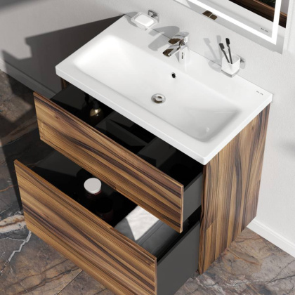 База под раковину, напольная, 75 см, 2 ящика, орех M90FSX0752HF