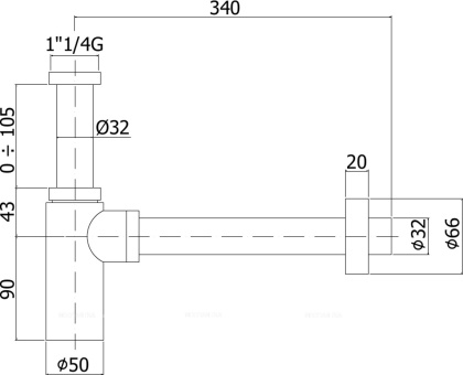 Сифон для раковины Paffoni Minimal ZACC240CR Сифон для раковины Paffoni Minimal ZACC240CR